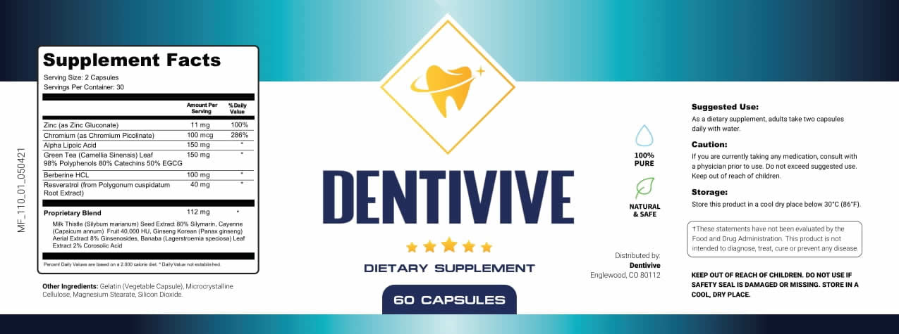 DentiVive Supplement Facts Label